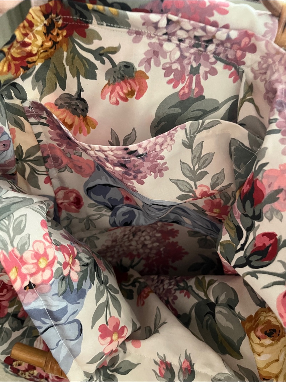 Ralph Lauren Quilted Floral Tote in Pink, Yellow & Green. Handcrafted in Texas! - Picture 2 of 2